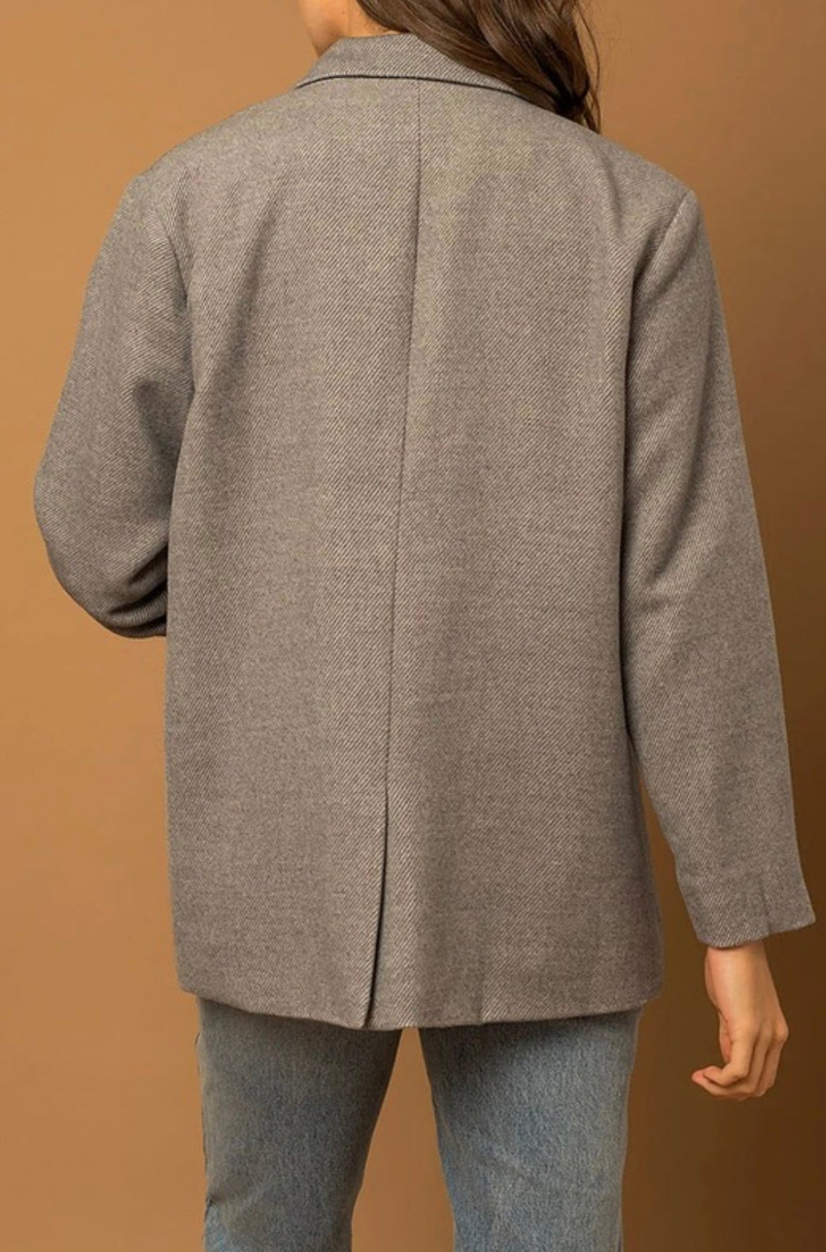 Gray Wool Oversize Blazer